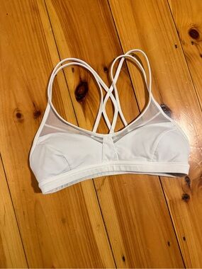 lululemon athletica White Strappy Mesh Sports Bra